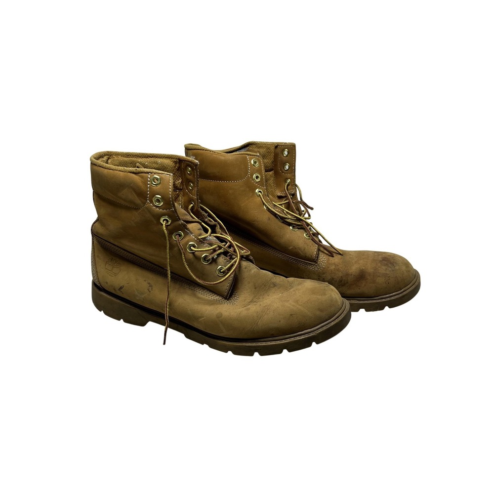 Timberland Combat Boots Mens Size 13 Beige Nubuck Lace Up Lug Sole 10066